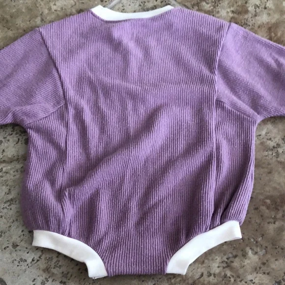 Purple Baby Onesie with White Trim - Picture 5 of 8